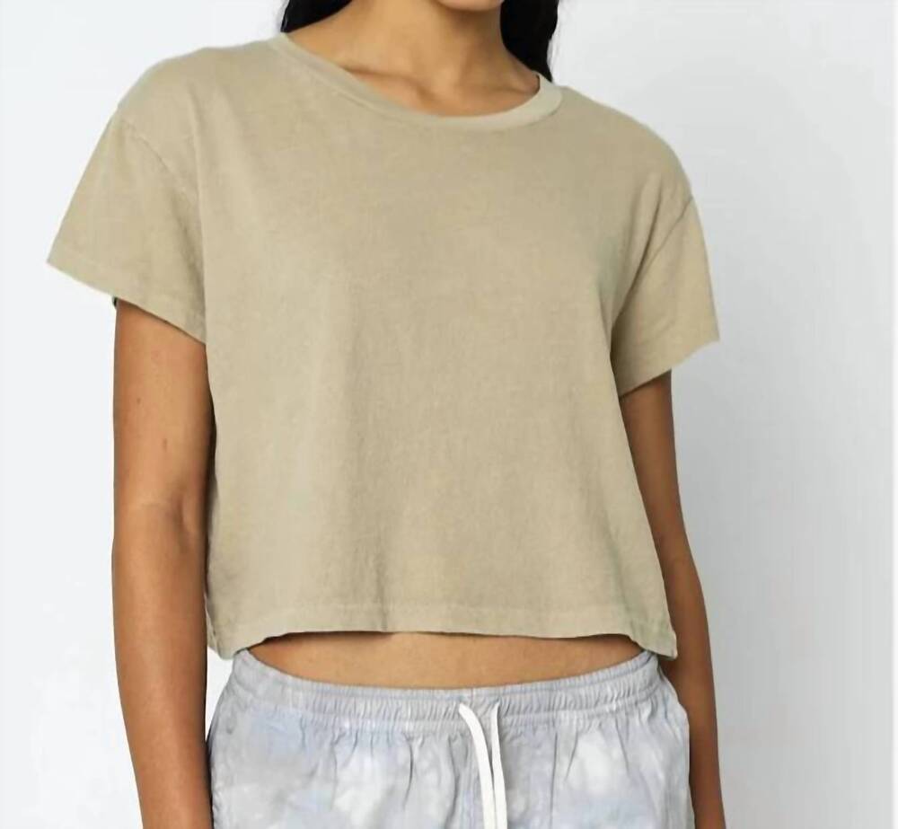 NEW JOHN ELLIOTT jersey cropped tee in earth